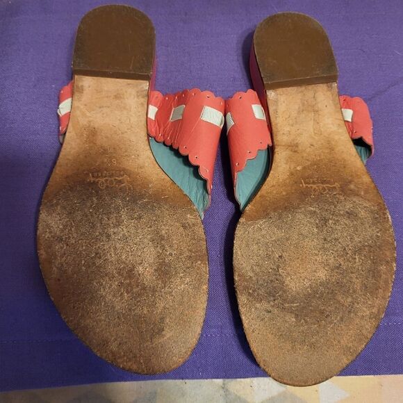 Lilly Pulitzer Pink Leather Wide Thong Slip-On Sandals Sz.6.5 Ret $148 - Picture 5 of 6